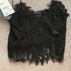 Zara lace crop top size XS